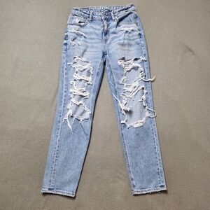 American Eagle Distressed Mom Jeans Sz 2 Regular